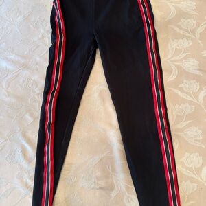 Nordstrom Black Leggings with Red and White Stripes